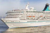 Phoenix Reisen's ship Artania docks at Salalah Port (Oman) with 900+ passengers